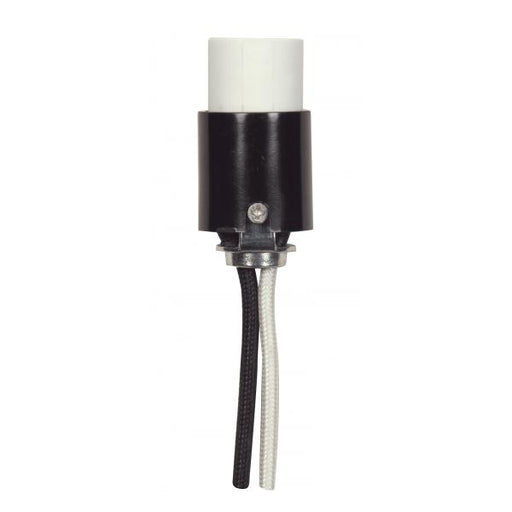 SATCO/NUVO Candelabra Socket With Leads 1-7/8 Inch Height 3/4 Inch Diameter 24 Inch #18 SF-1 B/W Leads 205C 75W 125V (80-2385)