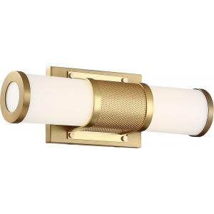 SATCO/NUVO Caper LED Vanity Brushed Brass With Frosted Lens (62-1601)