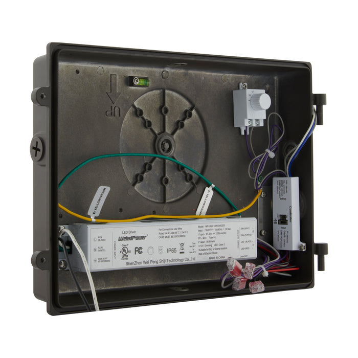 SATCO/NUVO CCT And Wattage Adjustable LED Cutoff Wall Pack Integrated Bypassable Photocell CCT 3000K/4000K/5000K Wattage 80W/100W/120W 120-277V (65-761)