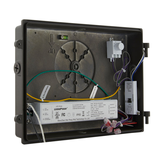 SATCO/NUVO CCT And Wattage Adjustable LED Cutoff Wall Pack Integrated Bypassable Photocell CCT 3000K/4000K/5000K Wattage 80W/100W/120W 120-277V (65-761)