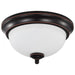 SATCO/NUVO Center Lock 11 Inch LED Flush Mount 19W 3000K Mahogany Bronze Finish Frosted Glass (62-1557)