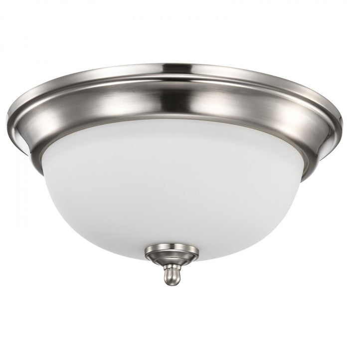 SATCO/NUVO Center Lock 13 Inch LED Flush Mount 19W 3000K Brushed Nickel Finish Frosted Glass (62-1560)