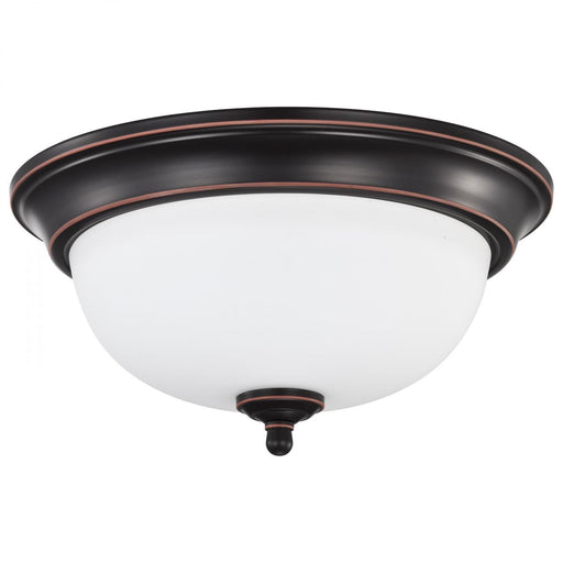 SATCO/NUVO Center Lock 13 Inch LED Flush Mount 19W 3000K Mahogany Bronze Finish Frosted Glass (62-1558)