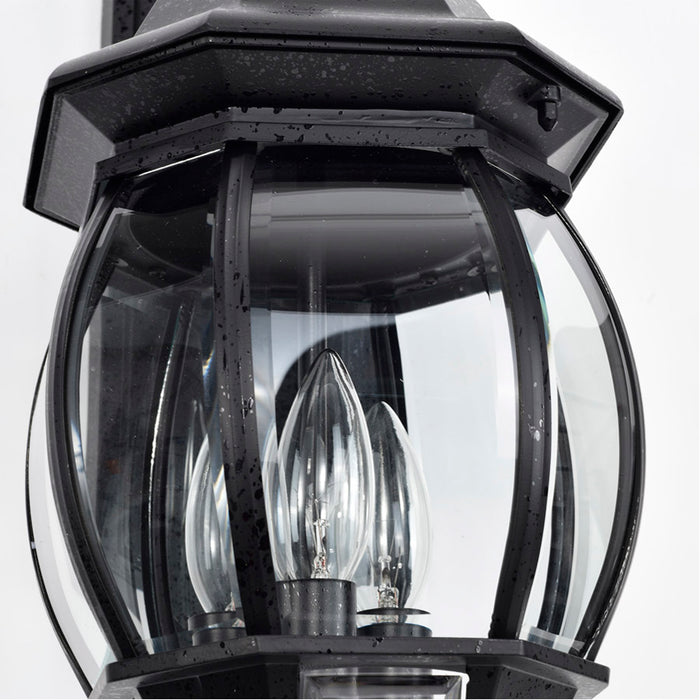 SATCO/NUVO Central Park 3-Light 22 Inch Wall Lantern With Clear Beveled Glass (60-893)