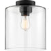 SATCO/NUVO Chantecleer 1-Light Semi-Flush Fixture Matte Black Finish With Clear Glass (60-6779)