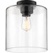 SATCO/NUVO Chantecleer 1-Light Semi-Flush Fixture Matte Black Finish With Clear Glass (60-6779)