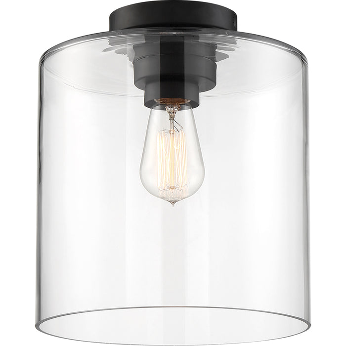 SATCO/NUVO Chantecleer 1-Light Semi-Flush Fixture Matte Black Finish With Clear Glass (60-6779)