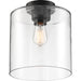 SATCO/NUVO Chantecleer 1-Light Semi-Flush Fixture Matte Black Finish With Clear Glass (60-6779)