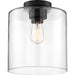 SATCO/NUVO Chantecleer 1-Light Semi-Flush Fixture Matte Black Finish With Clear Glass (60-6779)