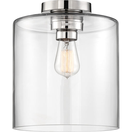 SATCO/NUVO Chantecleer 1-Light Semi-Flush Fixture Polished Nickel Finish With Clear Glass (60-6778)