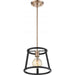 SATCO/NUVO Chassis 1-Light Miniature Pendant Fixture Copper Brushed Brass Finish With Matte Black Frame (60-6641)