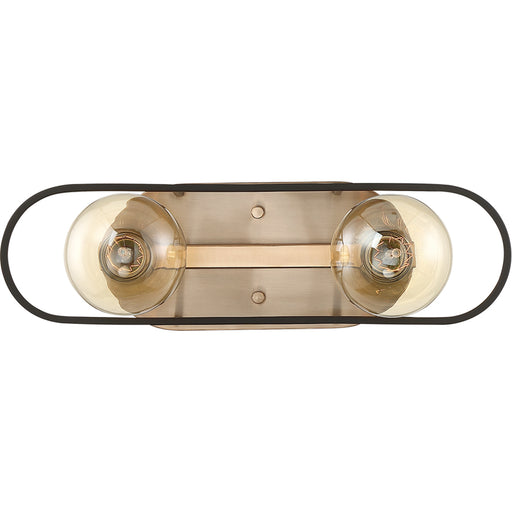 SATCO/NUVO Chassis 2-Light Vanity Copper Brushed Brass Finish With Matte Black Frame (60-6652)