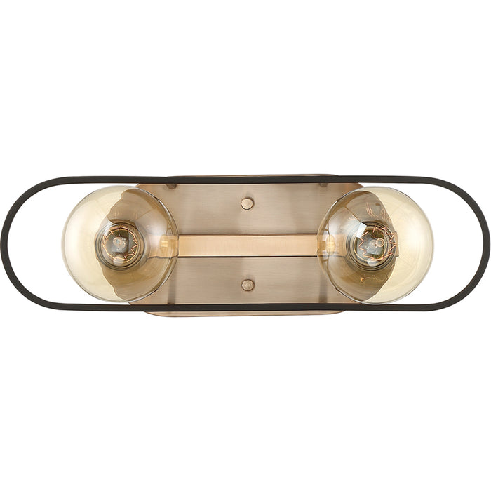 SATCO/NUVO Chassis 2-Light Vanity Copper Brushed Brass Finish With Matte Black Frame (60-6652)