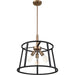 SATCO/NUVO Chassis 3-Light Pendant Fixture Copper Brushed Brass Finish With Matte Black Frame (60-6642)