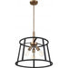 SATCO/NUVO Chassis 3-Light Pendant Fixture Copper Brushed Brass Finish With Matte Black Frame (60-6642)