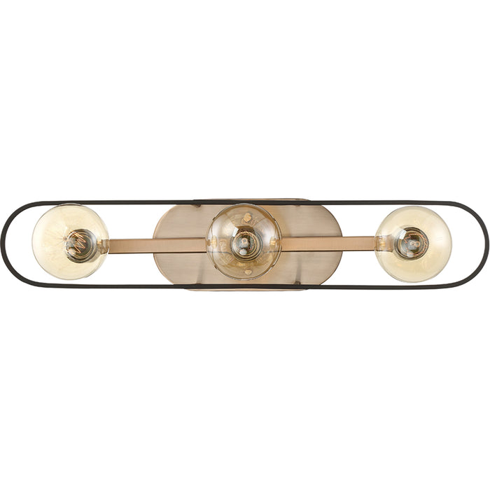 SATCO/NUVO Chassis 3-Light Vanity Copper Brushed Brass Finish With Matte Black Frame (60-6653)