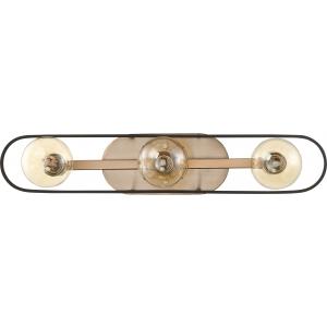 SATCO/NUVO Chassis 3-Light Vanity Copper Brushed Brass Finish With Matte Black Frame (60-6653)