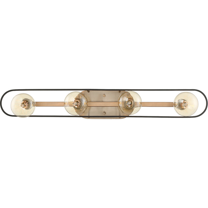 SATCO/NUVO Chassis 4-Light Vanity Copper Brushed Brass Finish With Matte Black Frame (60-6654)