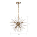 SATCO/NUVO Cirrus 6-Light Chandelier Vintage Brass Finish With Glass Rods (60-6992)