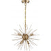 SATCO/NUVO Cirrus 6-Light Chandelier Vintage Brass Finish With Glass Rods (60-6992)