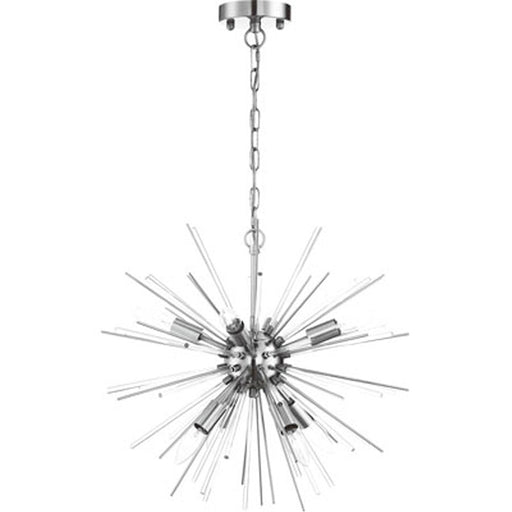 SATCO/NUVO Cirrus 8-Light Chandelier Polished Nickel Finish With Glass Rods (60-6993)