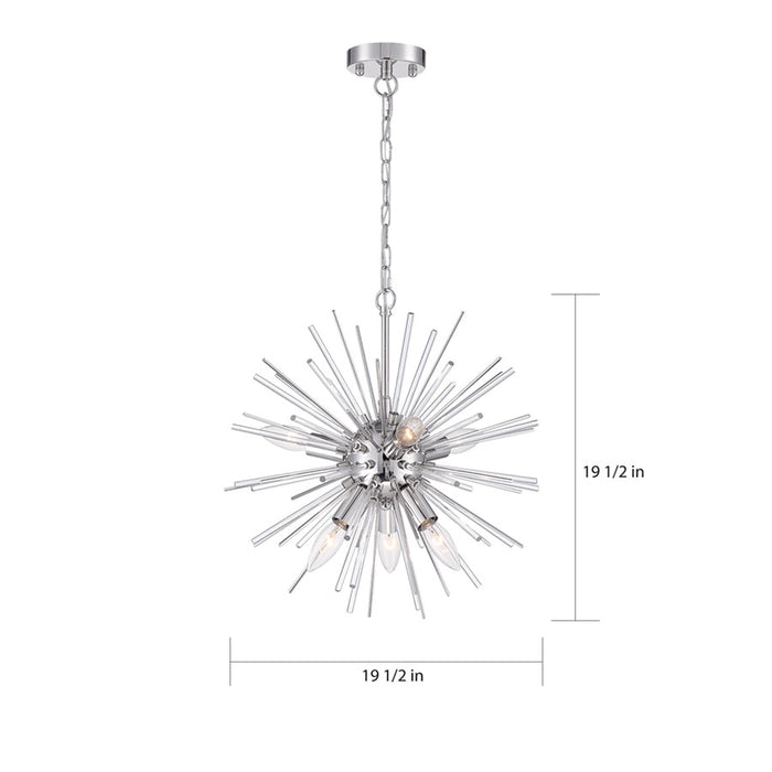 SATCO/NUVO Cirrus 8-Light Chandelier Polished Nickel Finish With Glass Rods (60-6993)