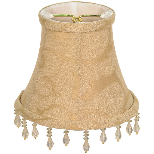 SATCO/NUVO Clip On Shade Beige Beaded Floral 3 Inch Top 5 Inch Bottom 4-1/4 Inch Side (90-2358)