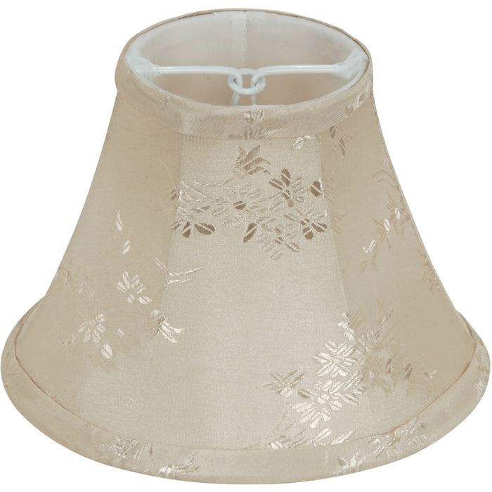 SATCO/NUVO Clip On Shade French Beige Flower Silk 3 Inch Top 6 Inch Bottom 4-1/2 Inch Side (90-2487)