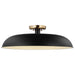 SATCO/NUVO Colony 1-Light Large Flush Mount Fixture Matte Black With Burnished Brass (60-7497)