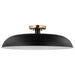 SATCO/NUVO Colony 1-Light Large Flush Mount Fixture Matte Black With Burnished Brass (60-7497)