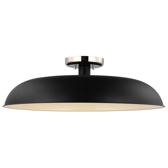 SATCO/NUVO Colony 1-Light Large Flush Mount Fixture Matte Black With Polished Nickel (60-7498)
