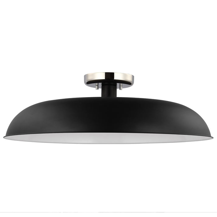 SATCO/NUVO Colony 1-Light Large Flush Mount Fixture Matte Black With Polished Nickel (60-7498)