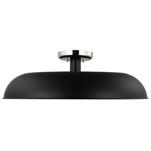 SATCO/NUVO Colony 1-Light Large Flush Mount Fixture Matte Black With Polished Nickel (60-7498)