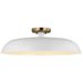 SATCO/NUVO Colony 1-Light Large Flush Mount Fixture Matte White With Burnished Brass (60-7496)