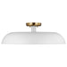 SATCO/NUVO Colony 1-Light Large Flush Mount Fixture Matte White With Burnished Brass (60-7496)