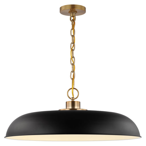 SATCO/NUVO Colony 1-Light Large Pendant Matte Black With Burnished Brass (60-7487)