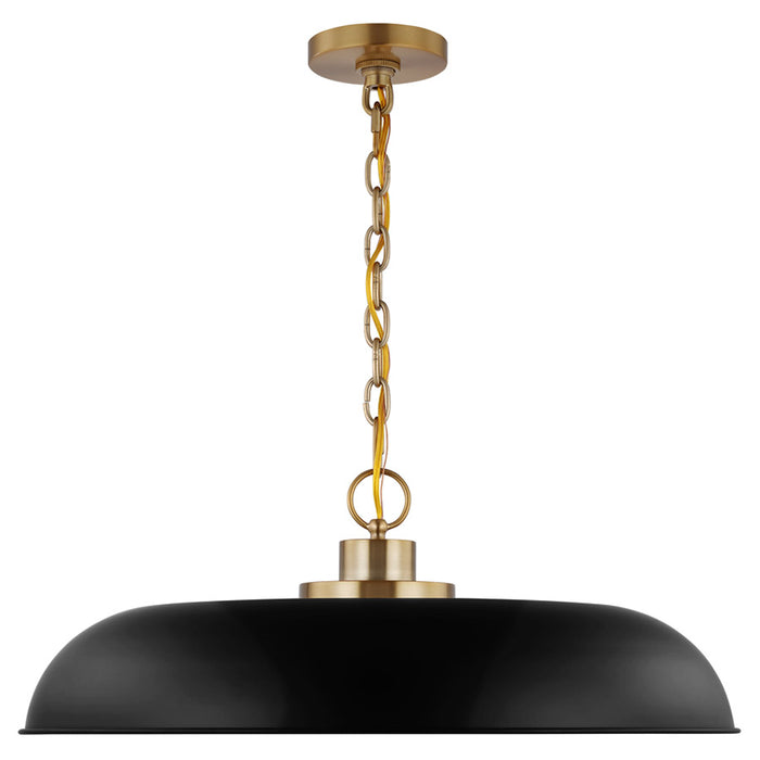 SATCO/NUVO Colony 1-Light Large Pendant Matte Black With Burnished Brass (60-7487)