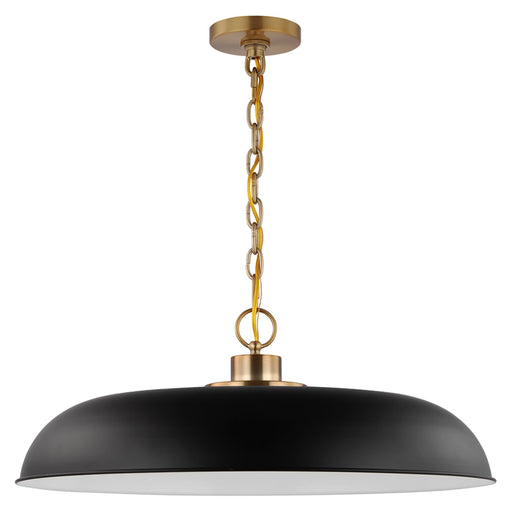 SATCO/NUVO Colony 1-Light Large Pendant Matte Black With Burnished Brass (60-7487)