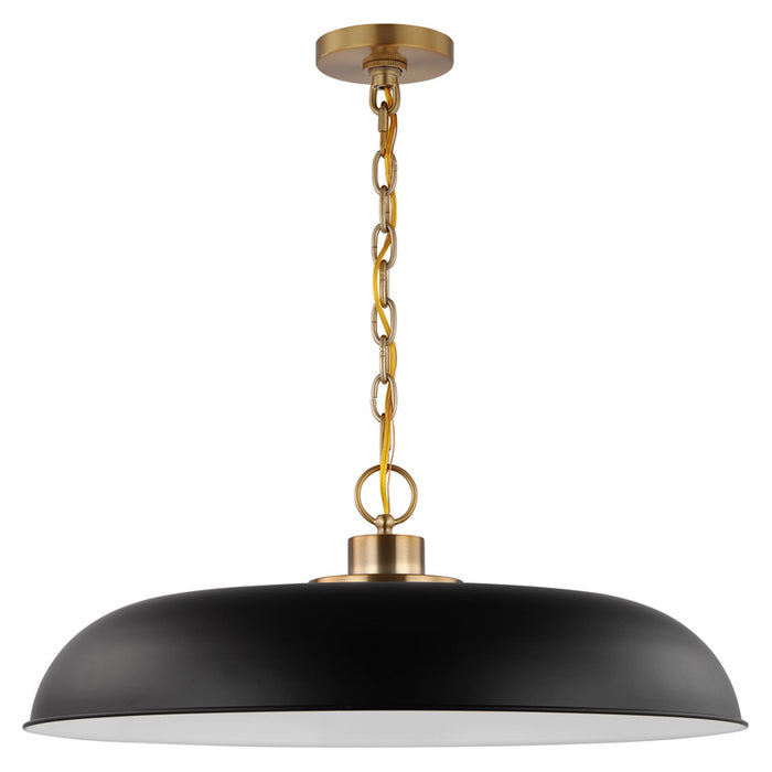 SATCO/NUVO Colony 1-Light Large Pendant Matte Black With Burnished Brass (60-7487)