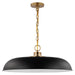 SATCO/NUVO Colony 1-Light Large Pendant Matte Black With Burnished Brass (60-7487)
