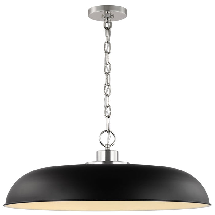 SATCO/NUVO Colony 1-Light Large Pendant Matte Black With Polished Nickel (60-7488)