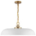 SATCO/NUVO Colony 1-Light Large Pendant Matte White With Burnished Brass (60-7486)