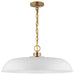 SATCO/NUVO Colony 1-Light Large Pendant Matte White With Burnished Brass (60-7486)