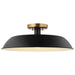 SATCO/NUVO Colony 1-Light Medium Flush Mount Fixture Matte Black With Burnished Brass (60-7494)