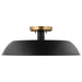 SATCO/NUVO Colony 1-Light Medium Flush Mount Fixture Matte Black With Burnished Brass (60-7494)
