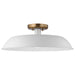 SATCO/NUVO Colony 1-Light Medium Flush Mount Fixture Matte White With Burnished Brass (60-7493)