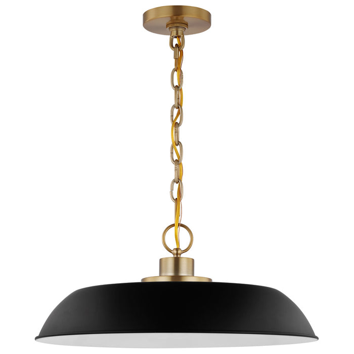 SATCO/NUVO Colony 1-Light Medium Pendant Matte Black With Burnished Brass (60-7484)