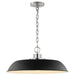 SATCO/NUVO Colony 1-Light Medium Pendant Matte Black With Polished Nickel (60-7485)