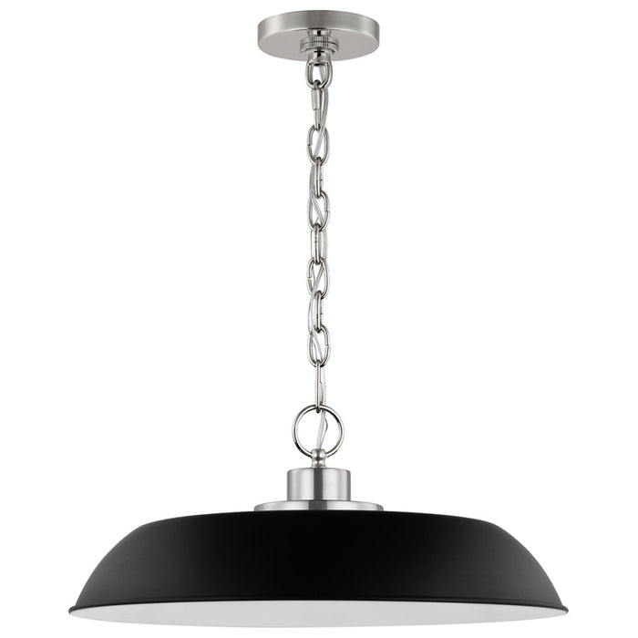 SATCO/NUVO Colony 1-Light Medium Pendant Matte Black With Polished Nickel (60-7485)