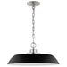 SATCO/NUVO Colony 1-Light Medium Pendant Matte Black With Polished Nickel (60-7485)
